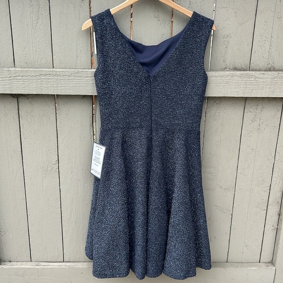 NWT B & A by Betsey and Adam Cocktail Dress Black With Silver Sparkles Prom - Picture 11 of 13